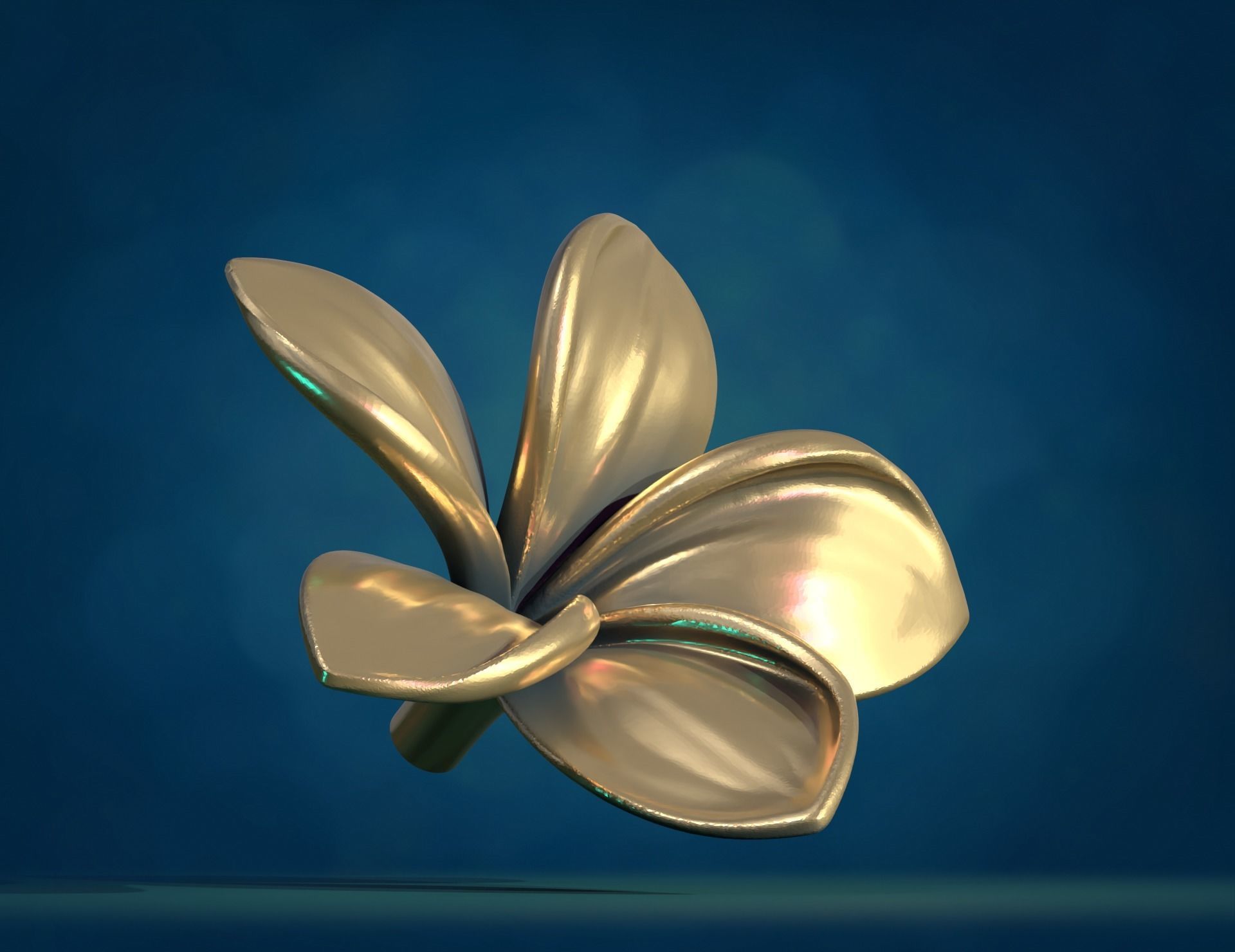 Plumeria Flower 3D print model_5