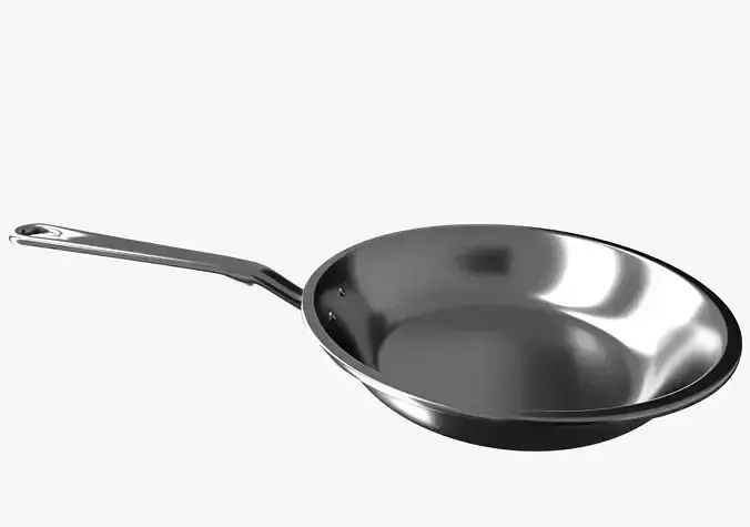 Stainless steel Pan Low-poly 3D model