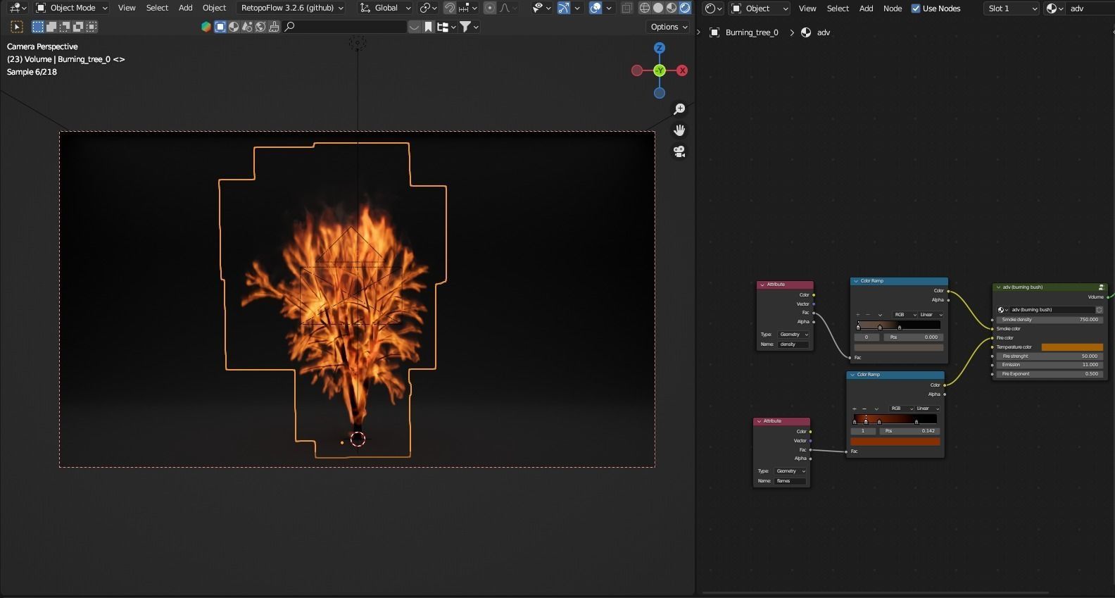 High-Resolution Burning tree - vdb animated 3D model_4