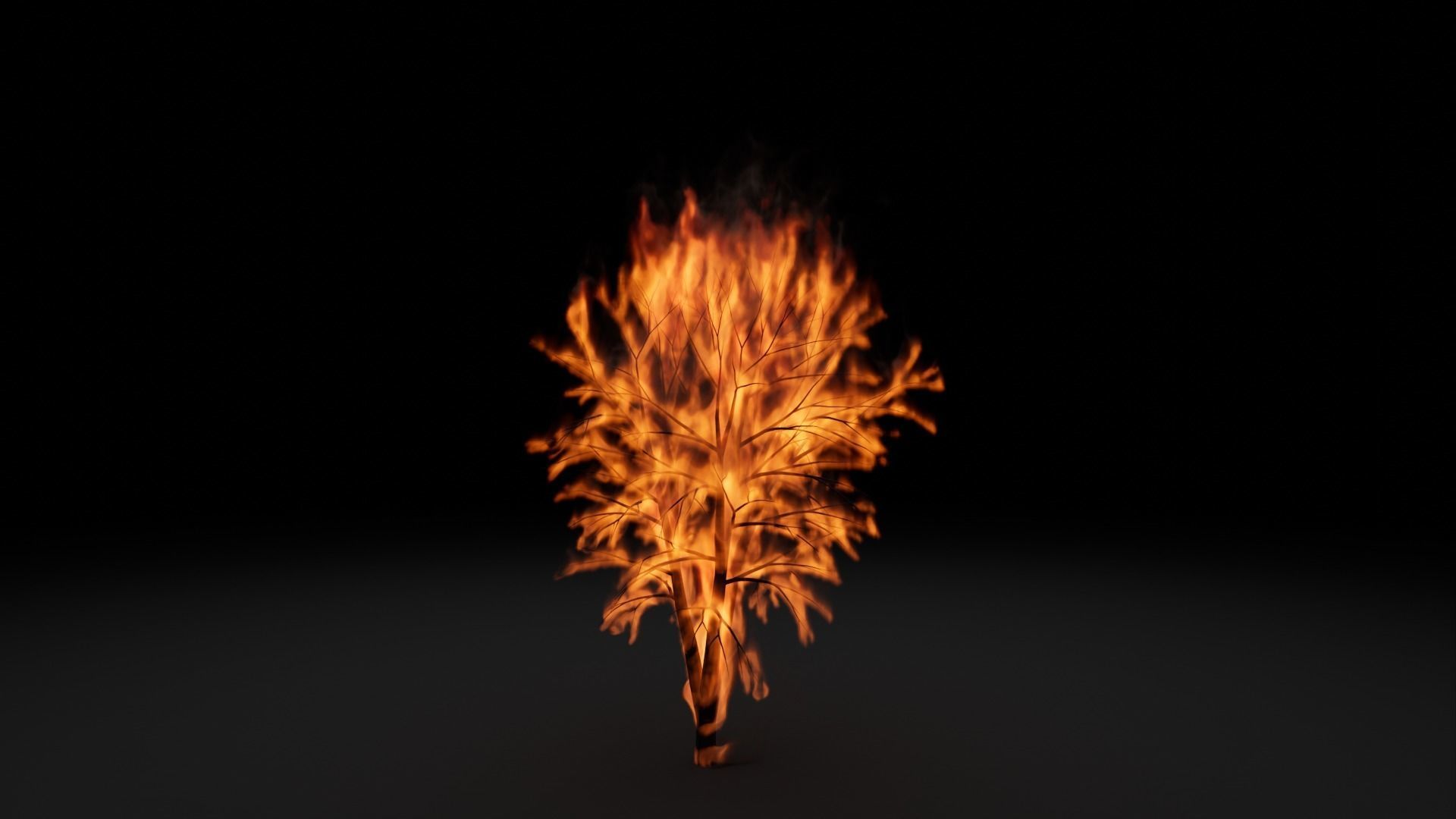 High-Resolution Burning tree - vdb animated 3D model_9