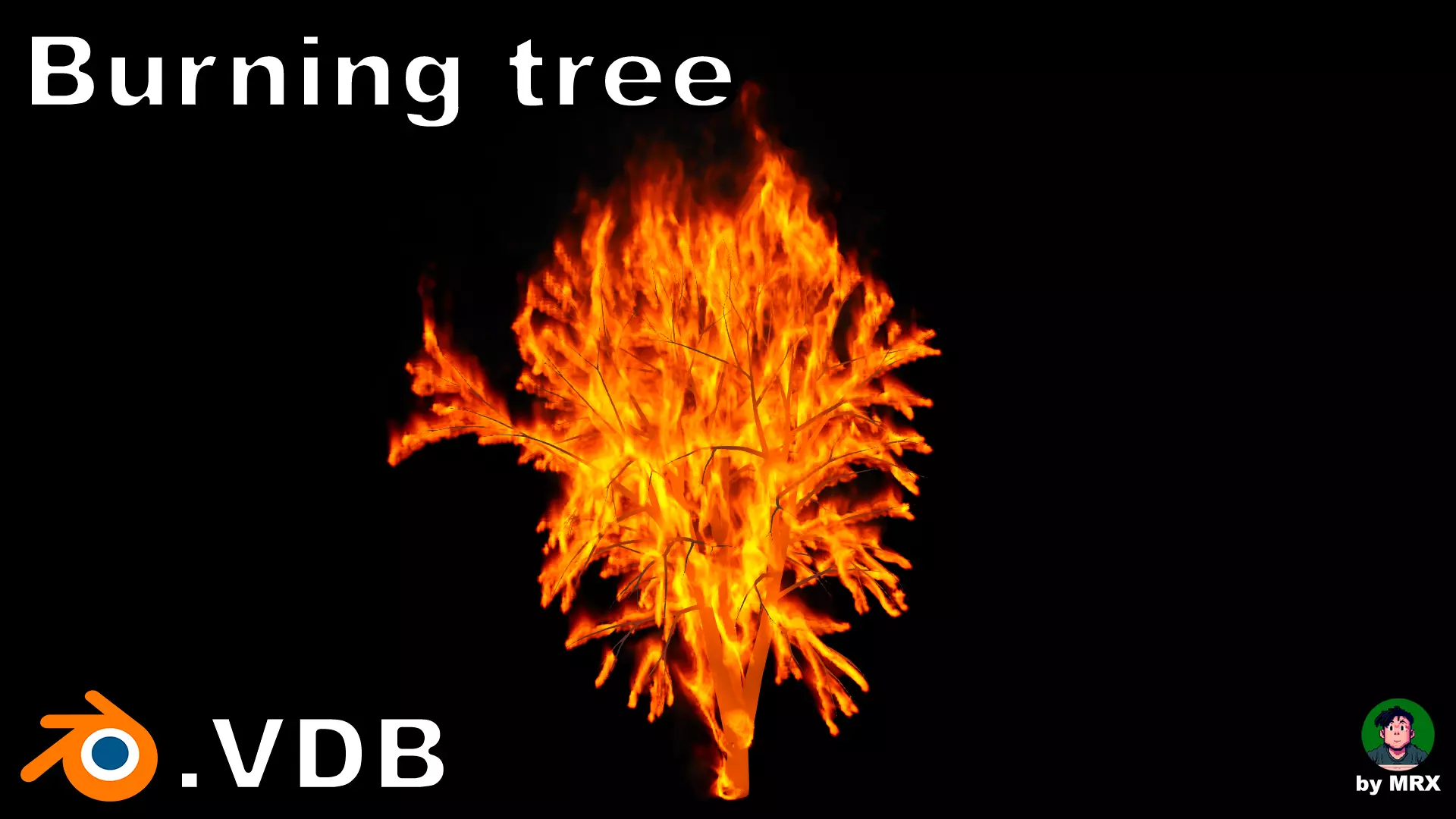 High-Resolution Burning tree - vdb animated 3D model_0