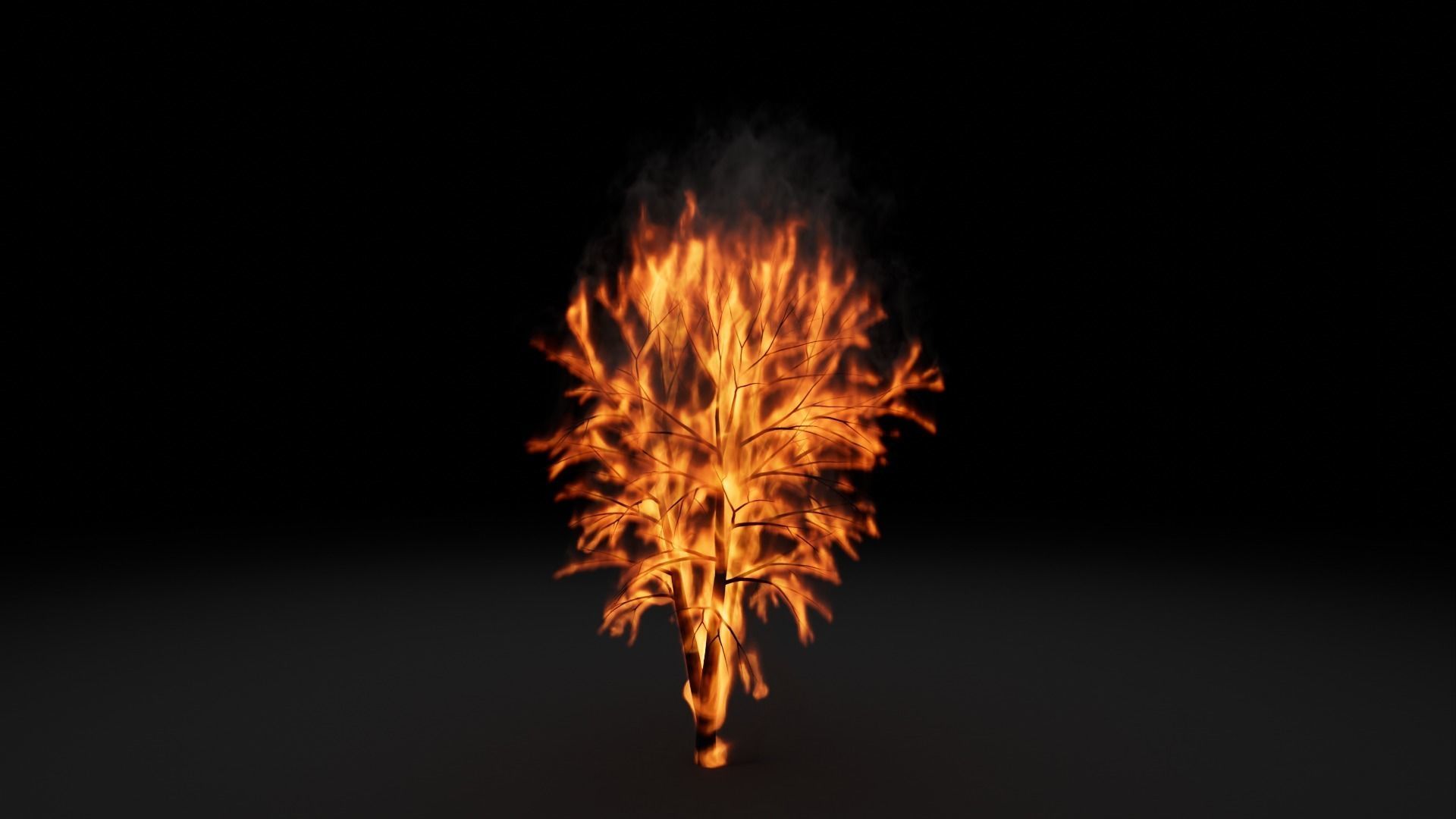 High-Resolution Burning tree - vdb animated 3D model_14