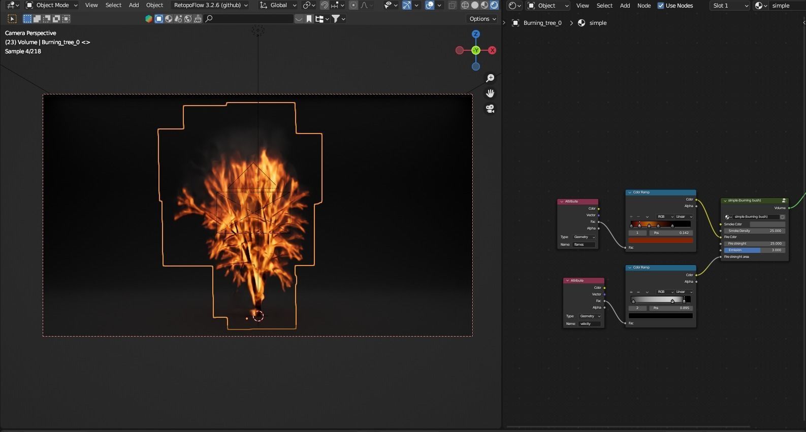 High-Resolution Burning tree - vdb animated 3D model_5