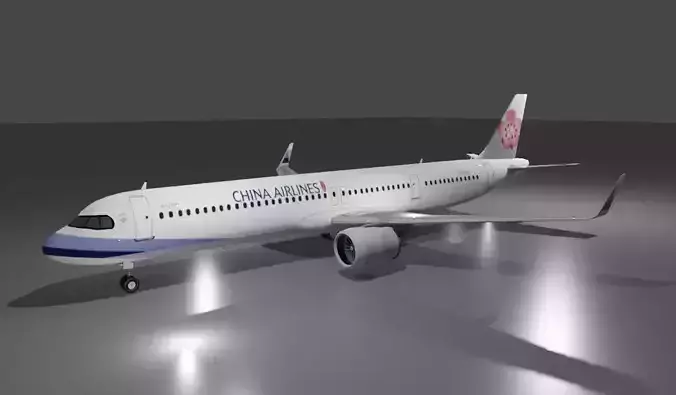 China airlines Airbus a321neo 3d model Low-poly 3D model