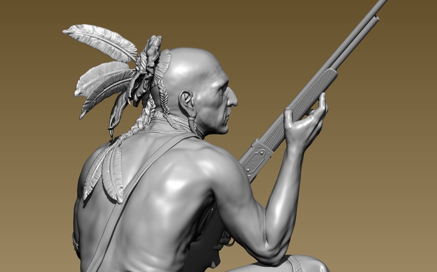 American Native Rifle 3D print model_8