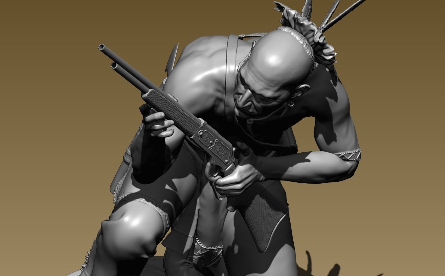 American Native Rifle 3D print model_6