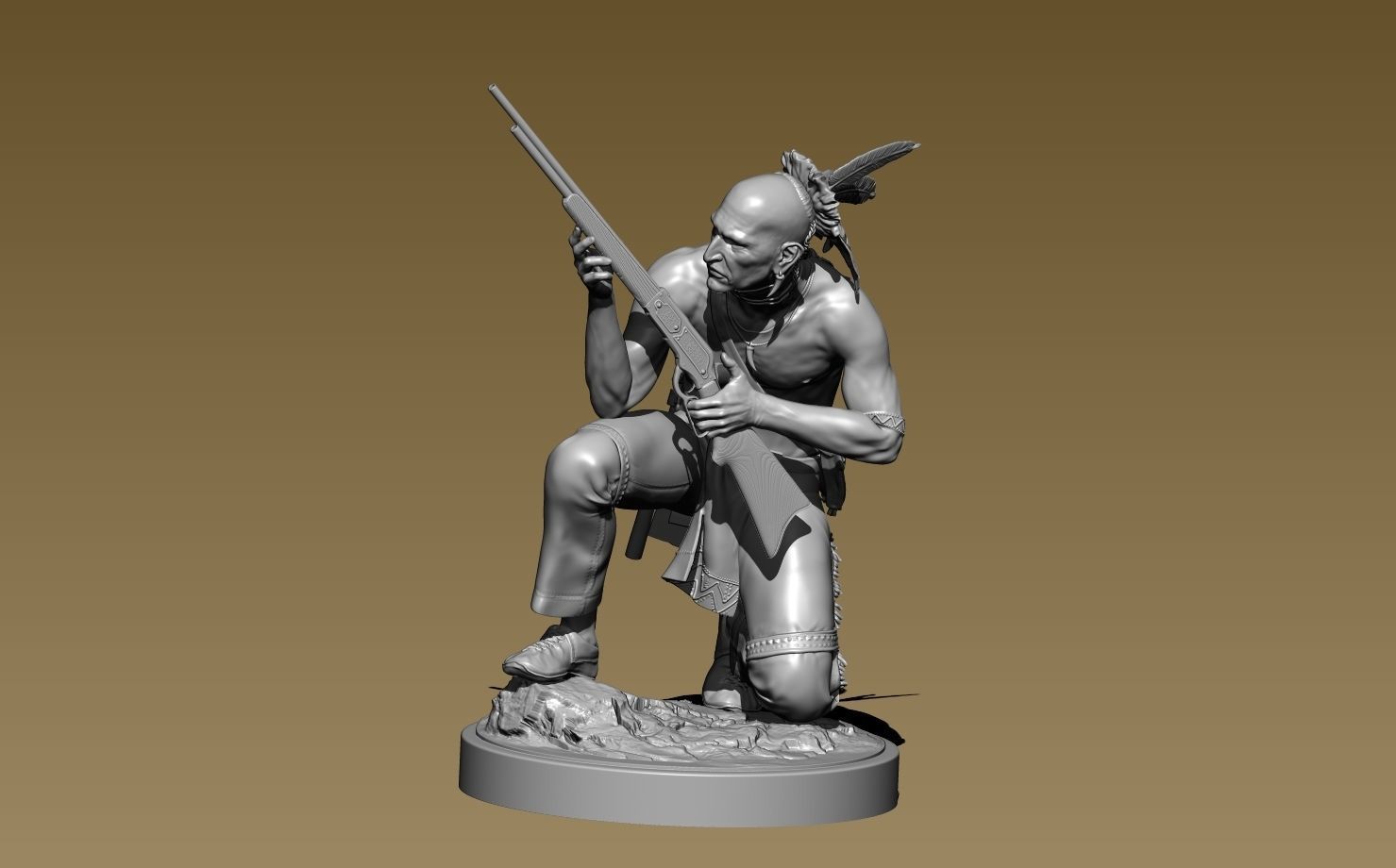 American Native Rifle 3D print model_17