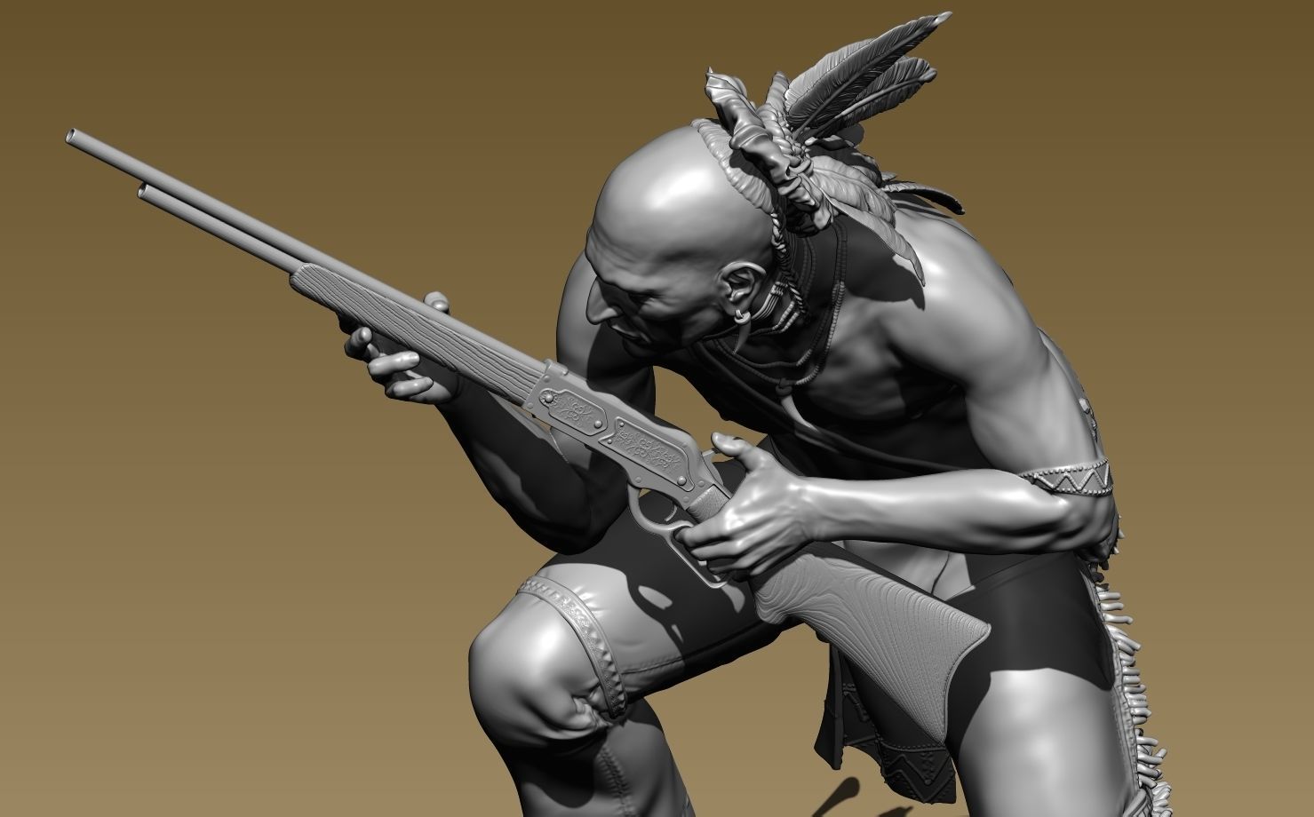American Native Rifle 3D print model_5