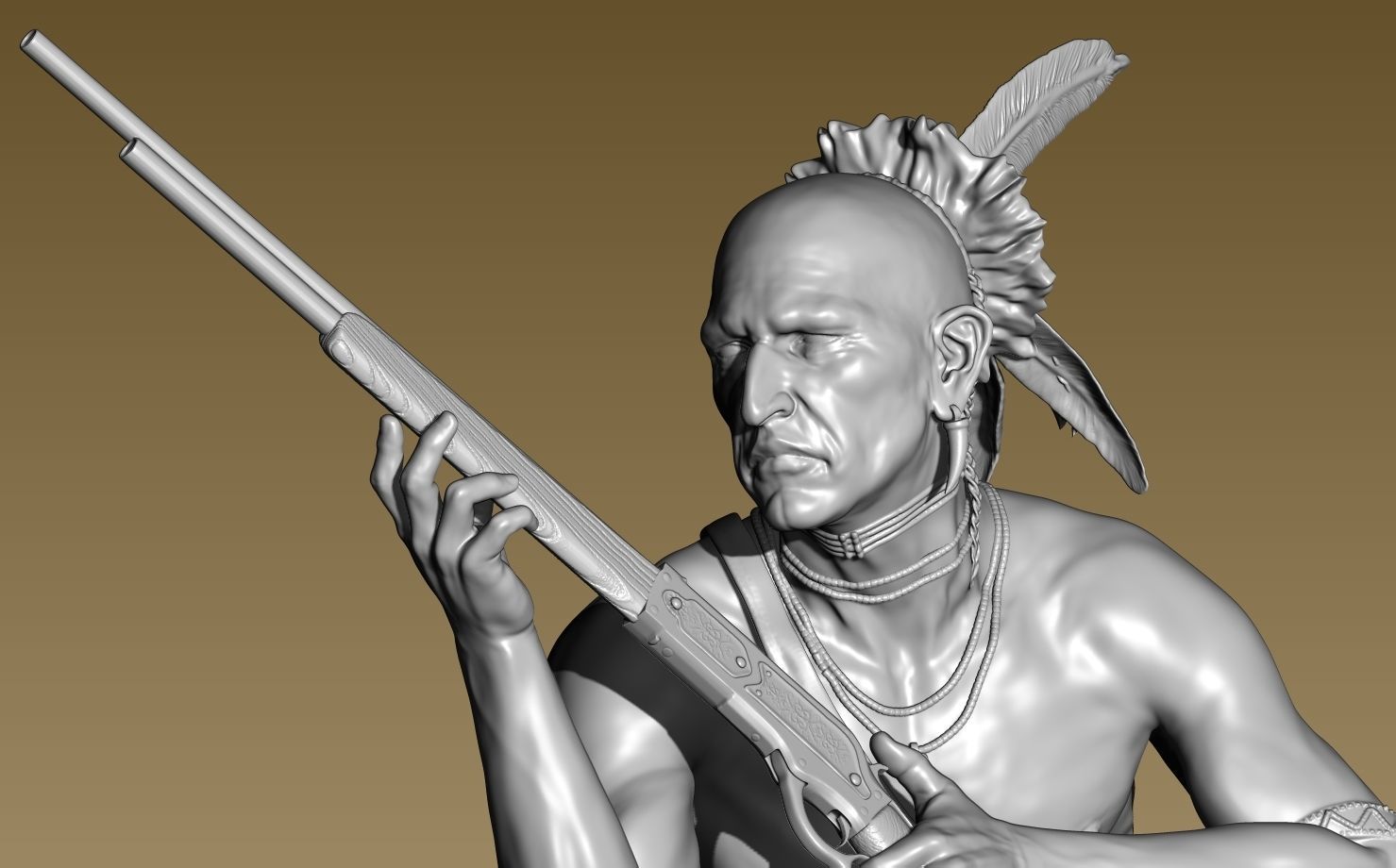 American Native Rifle 3D print model_13