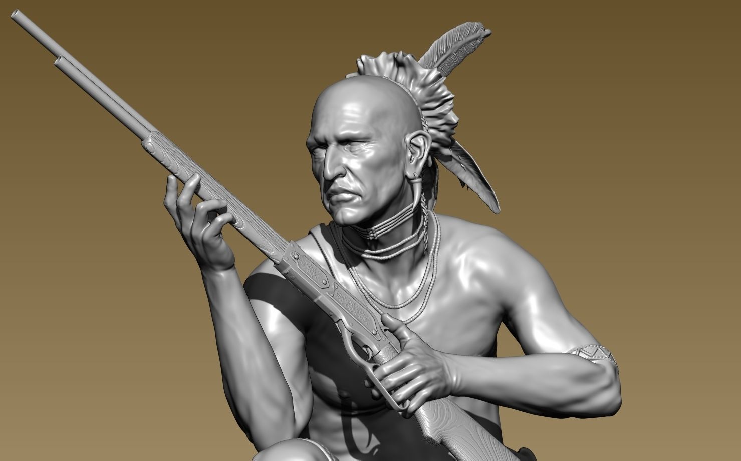 American Native Rifle 3D print model_11