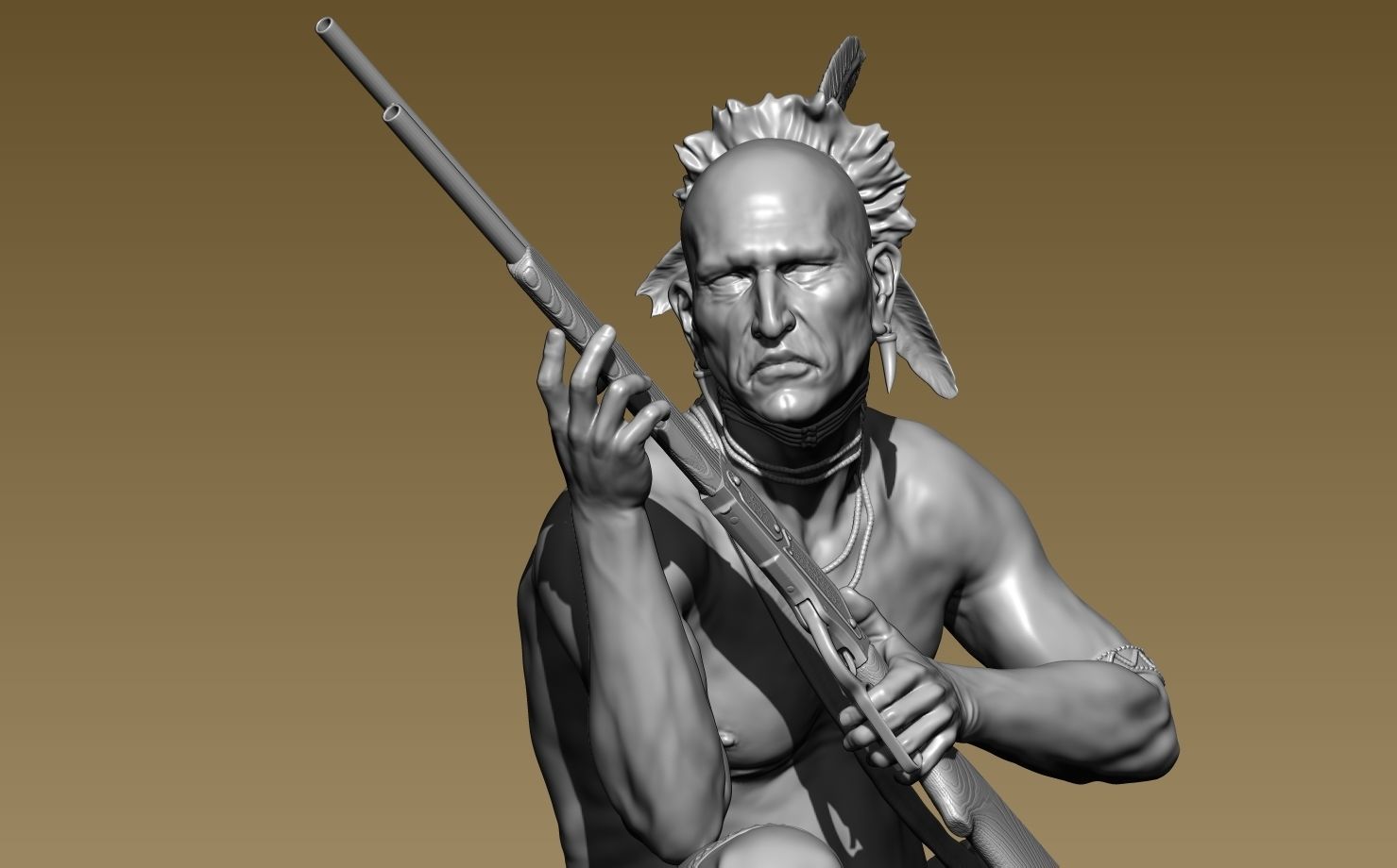 American Native Rifle 3D print model_10