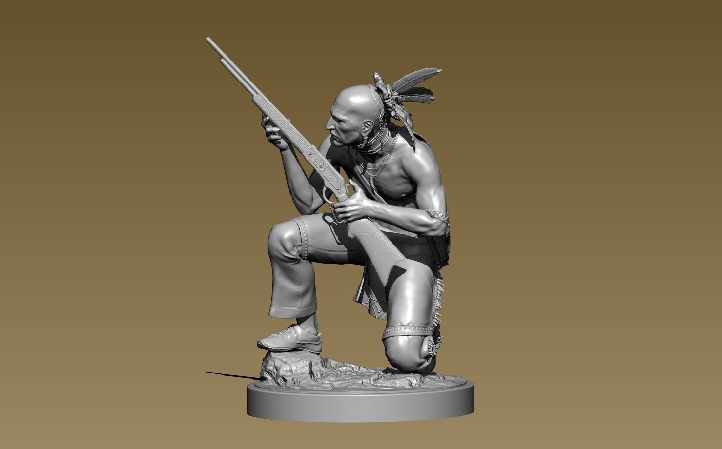 American Native Rifle 3D print model_2