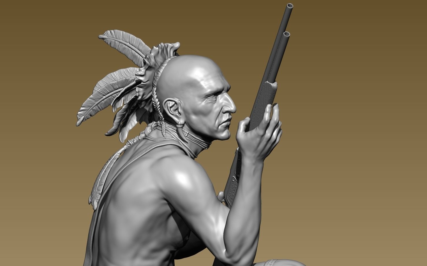 American Native Rifle 3D print model_9