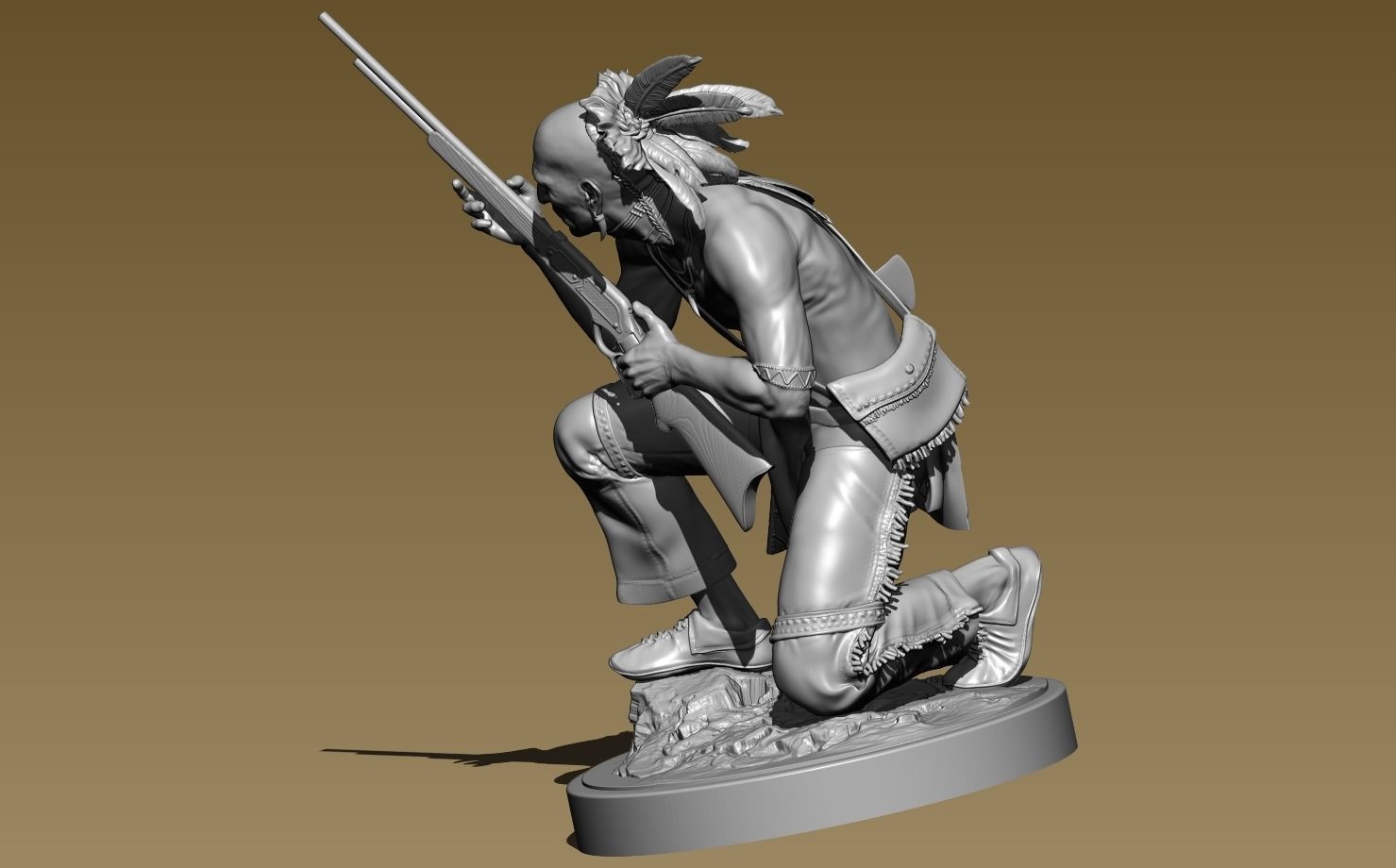 American Native Rifle 3D print model_19