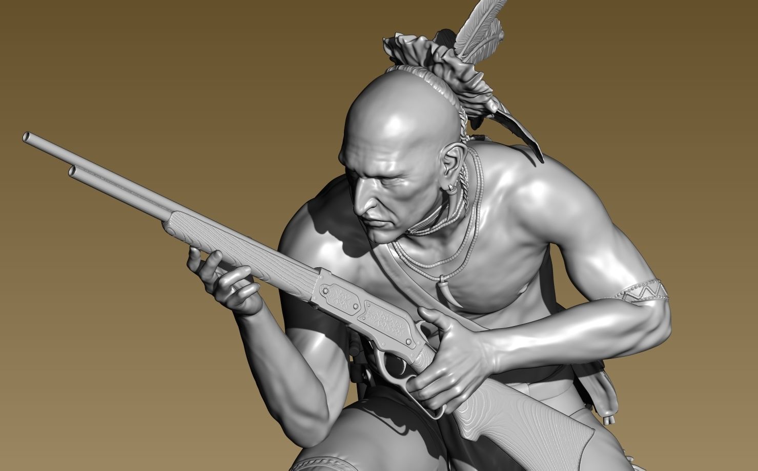 American Native Rifle 3D print model_12