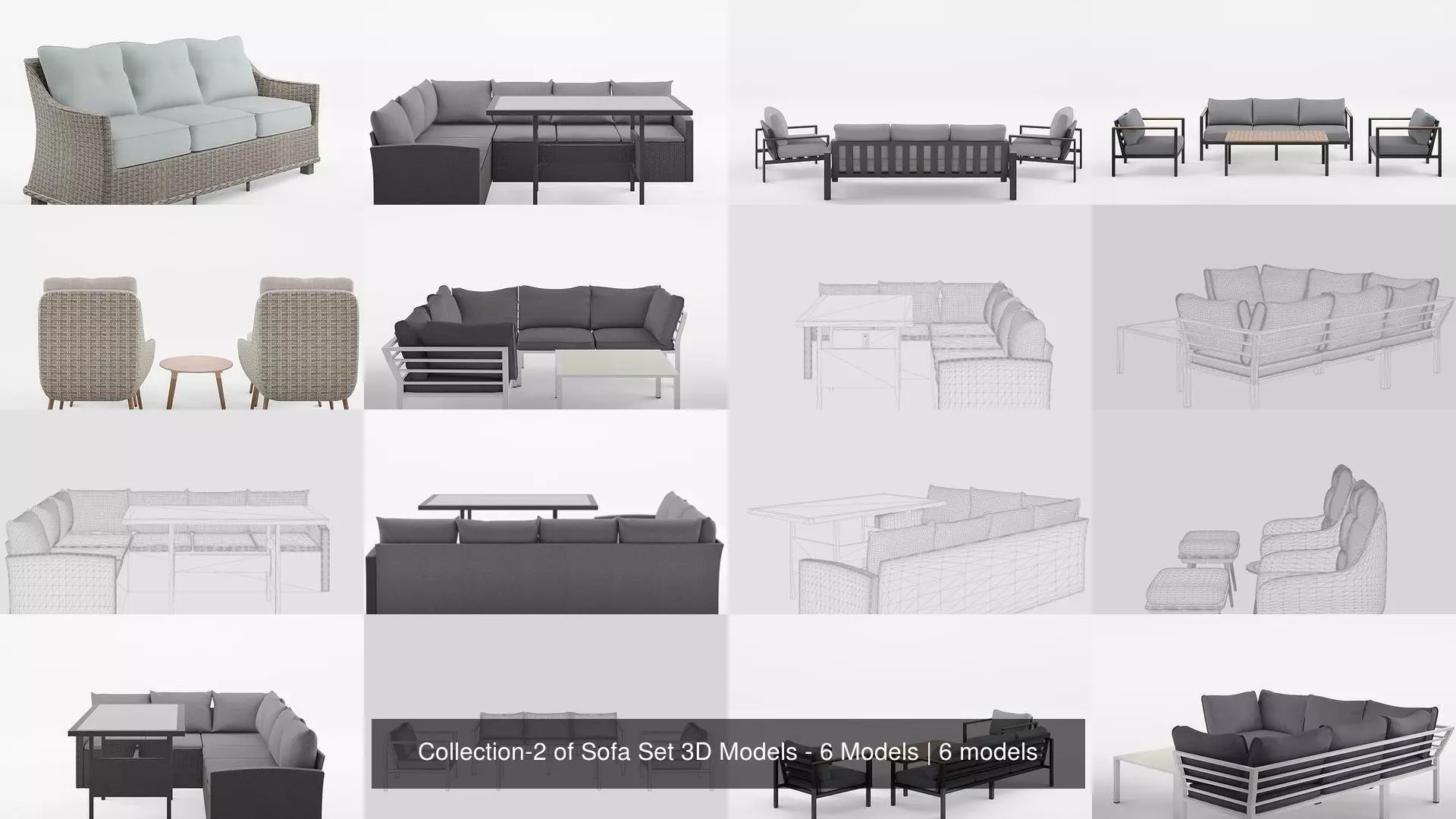 Collection-2 of Sofa Set 3D Models - 6 Models _0