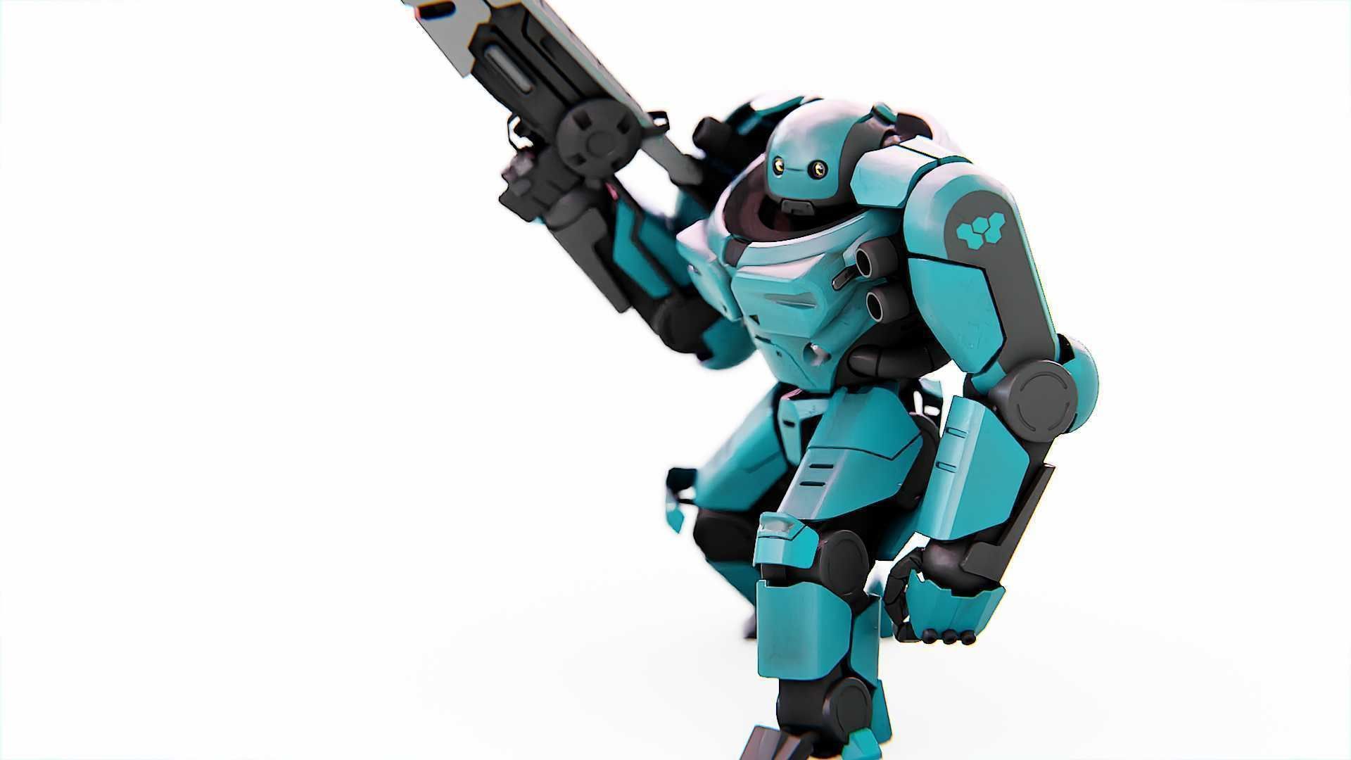 DOOM FIGHTER-V2   RIGGED 3D model_11