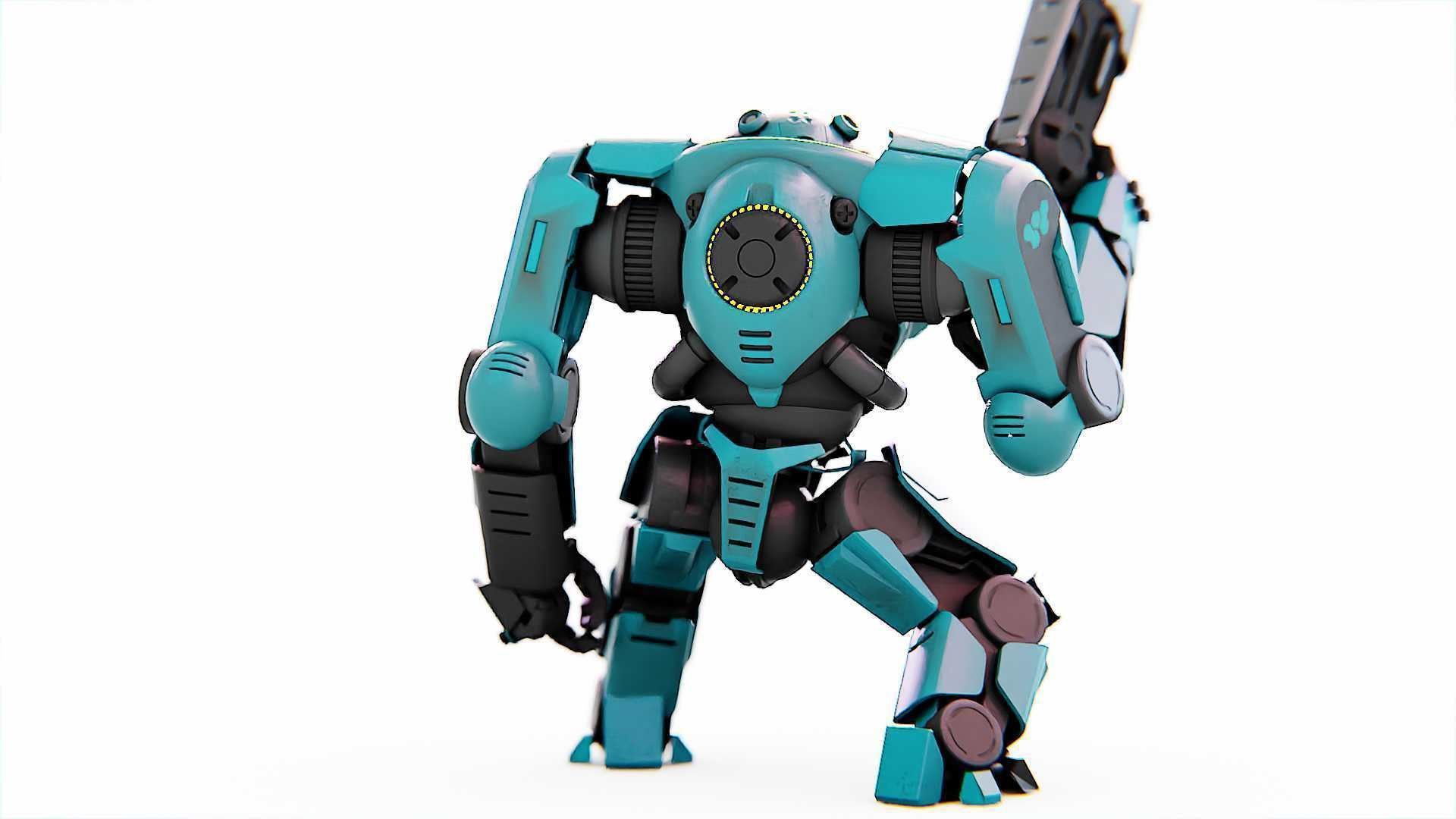 DOOM FIGHTER-V2   RIGGED 3D model_8