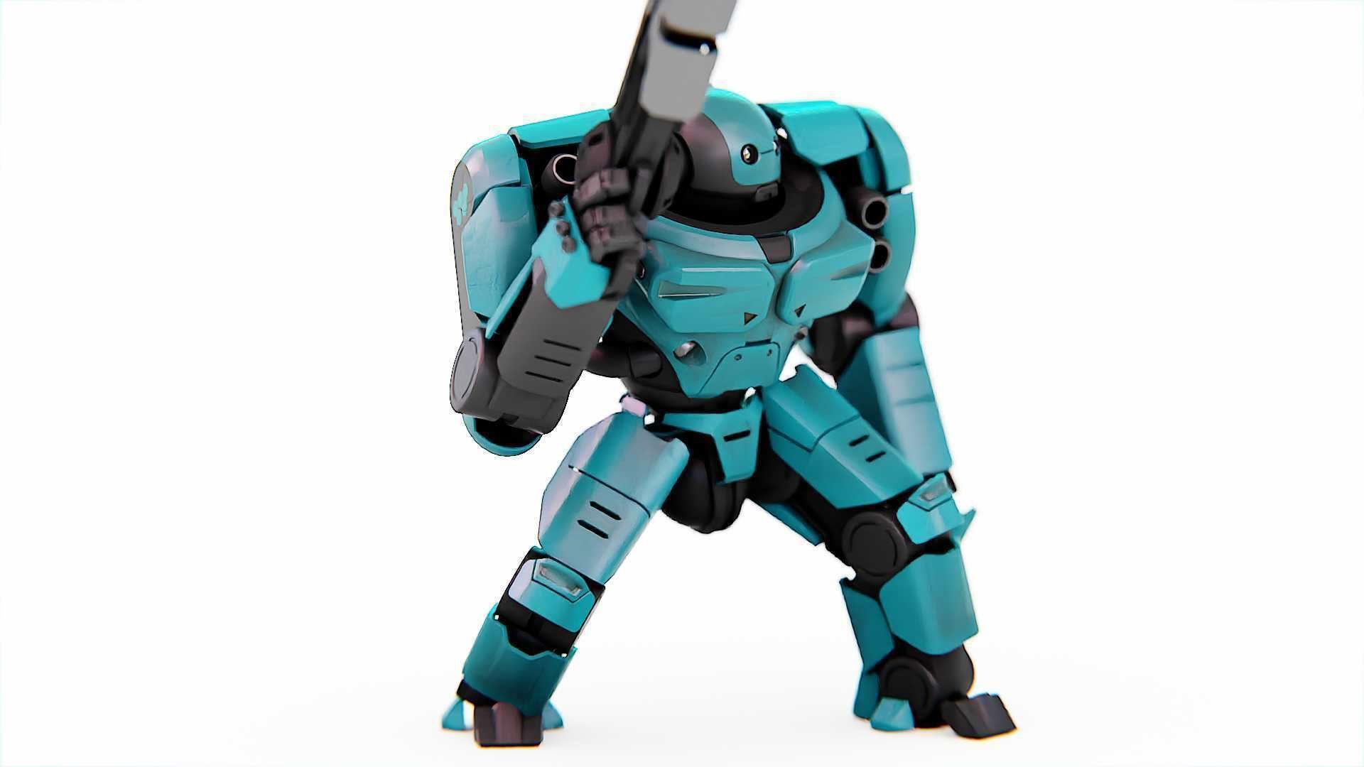 DOOM FIGHTER-V2   RIGGED 3D model_4