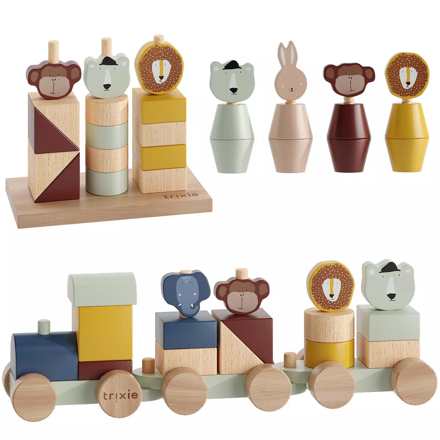 TRIXIE Wooden Animal Toy for Kids 01 3D model