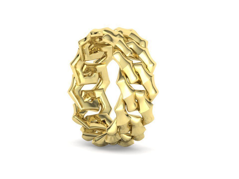 Knight Cuban Link Chain Ring  10mm Wide 5-12US 3D print model_38
