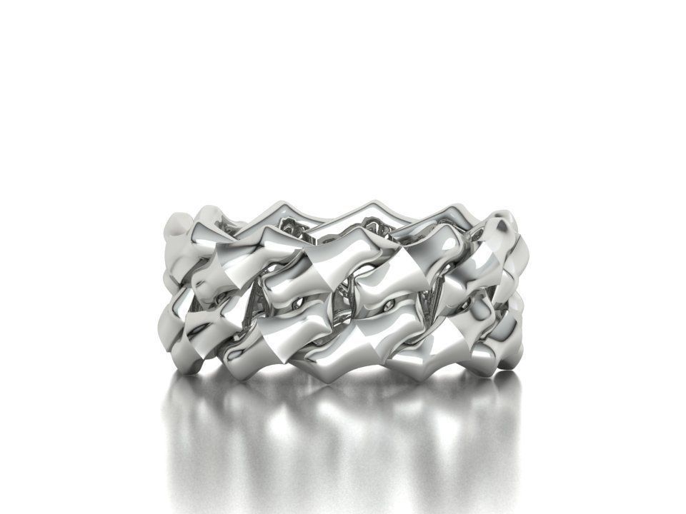 Knight Cuban Link Chain Ring  10mm Wide 5-12US 3D print model_7