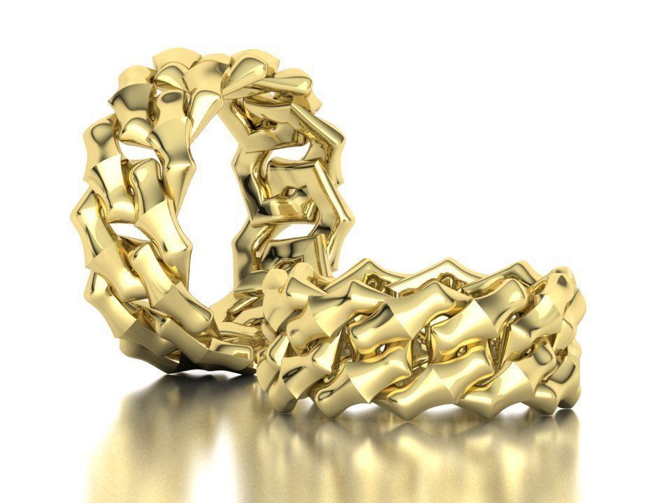 Knight Cuban Link Chain Ring  10mm Wide 5-12US 3D print model_1