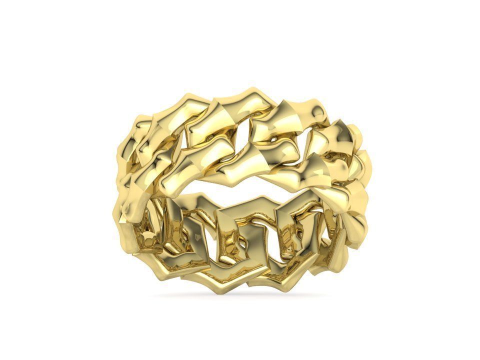 Knight Cuban Link Chain Ring  10mm Wide 5-12US 3D print model_26