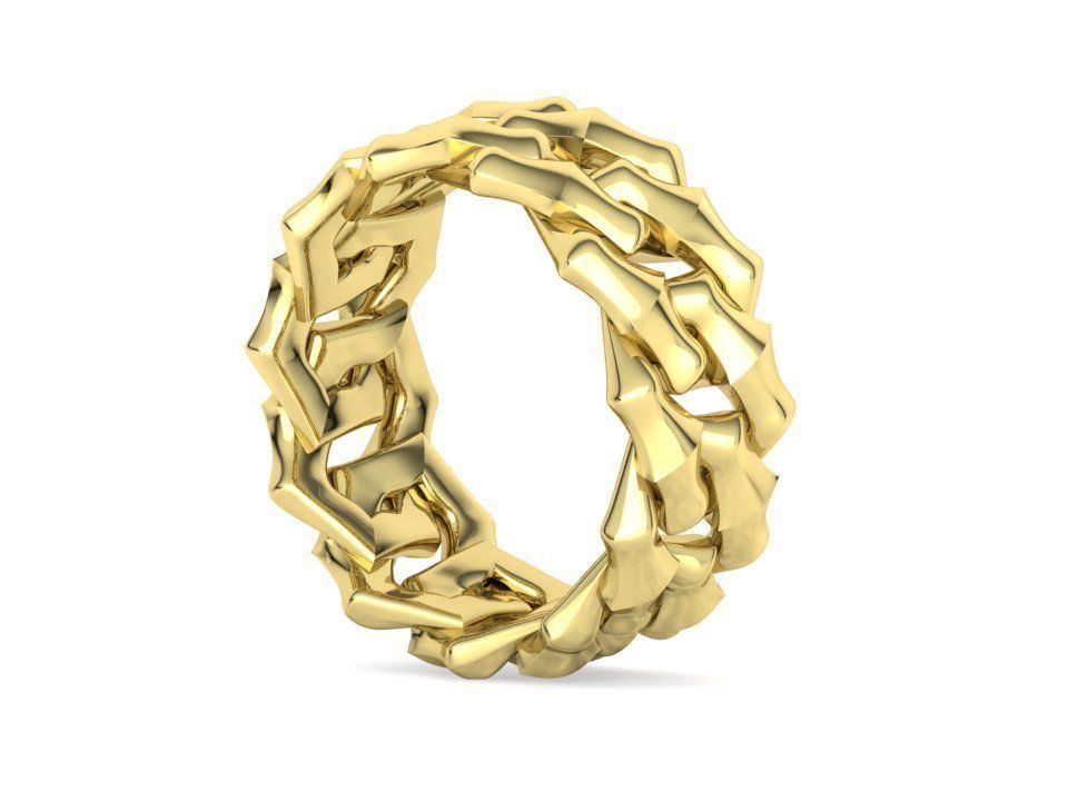 Knight Cuban Link Chain Ring  10mm Wide 5-12US 3D print model_23