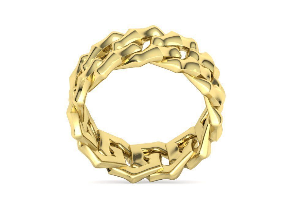 Knight Cuban Link Chain Ring  10mm Wide 5-12US 3D print model_32
