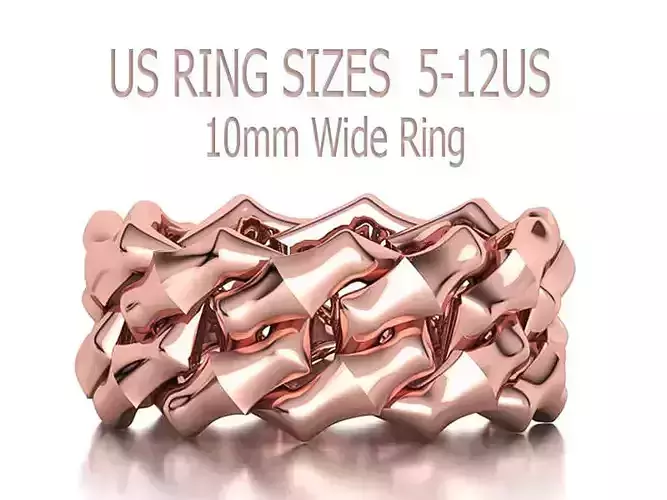 Knight Cuban Link Chain Ring  10mm Wide 5-12US 3D print model
