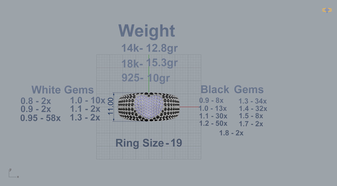 Ring with Heart shape 3D print model_5