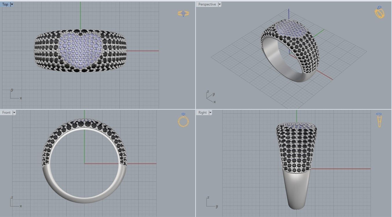 Ring with Heart shape 3D print model_6