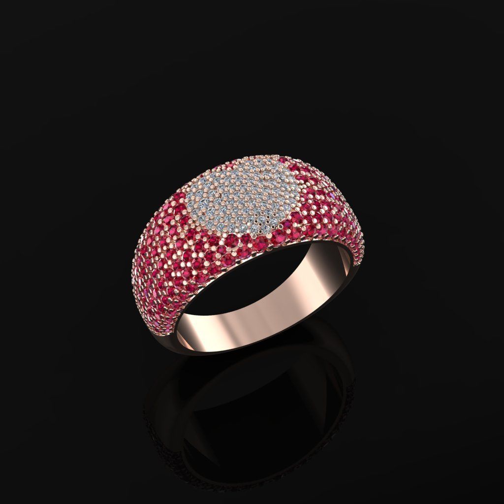 Ring with Heart shape 3D print model_1