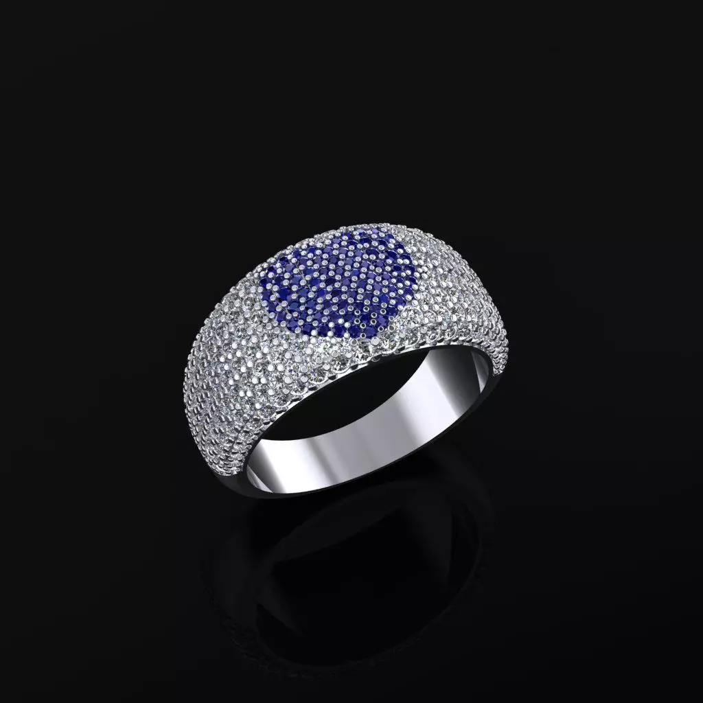 Ring with Heart shape 3D print model_0