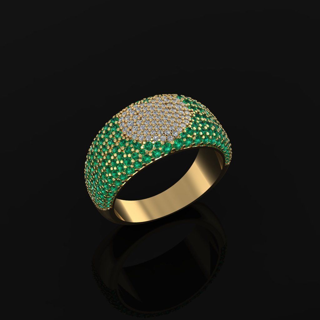 Ring with Heart shape 3D print model_2