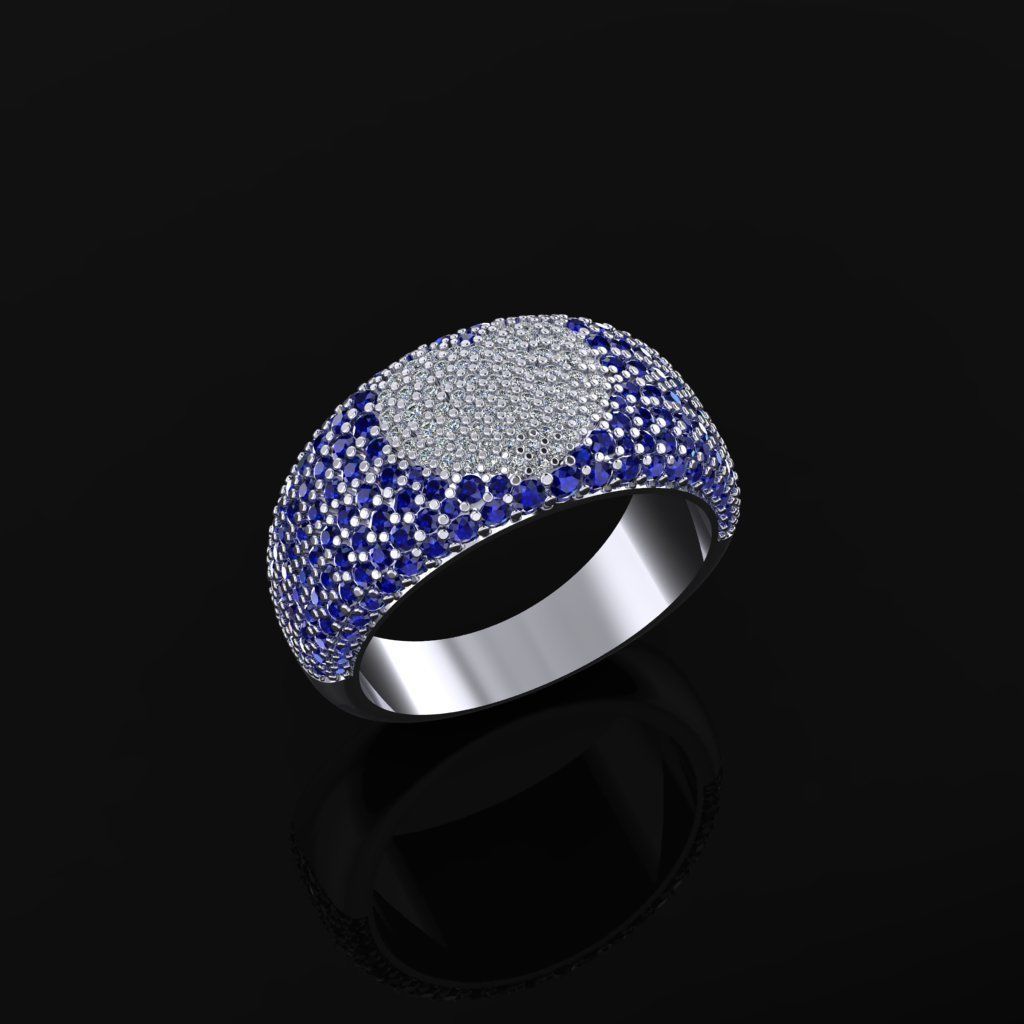 Ring with Heart shape 3D print model_3