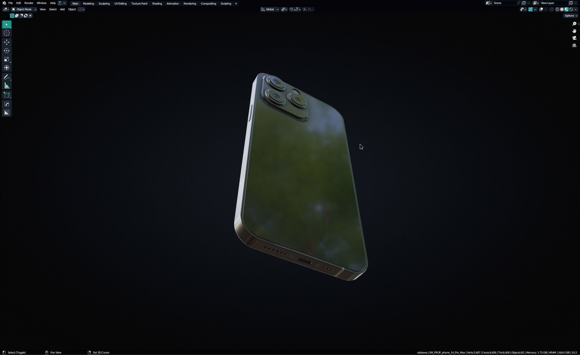 2023 phone 15 Pro Max Game Asset Low-poly 3D model_10