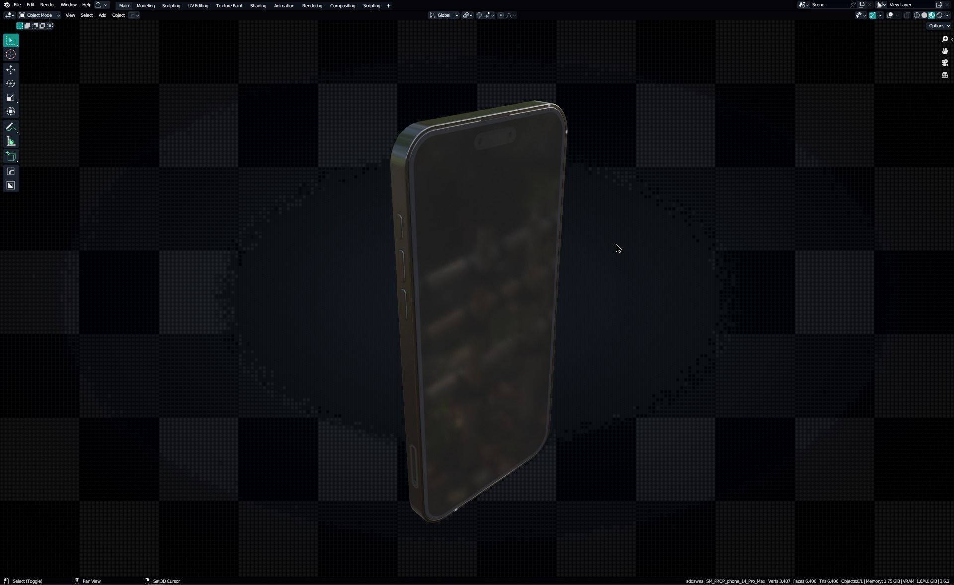 2023 phone 15 Pro Max Game Asset Low-poly 3D model_11