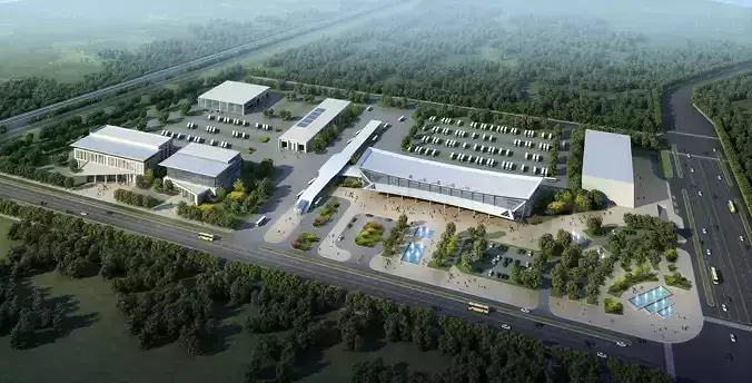 3Dmax fashion city commercial square building 406