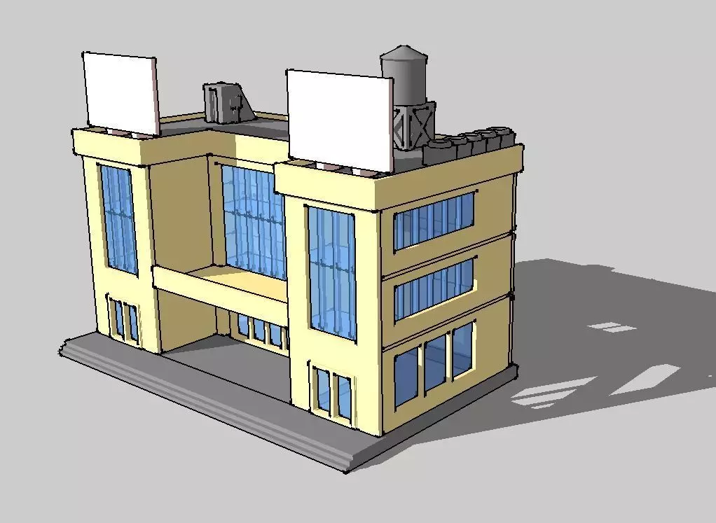 Modern Office Building by Outland Models 3D Printable 3D print model