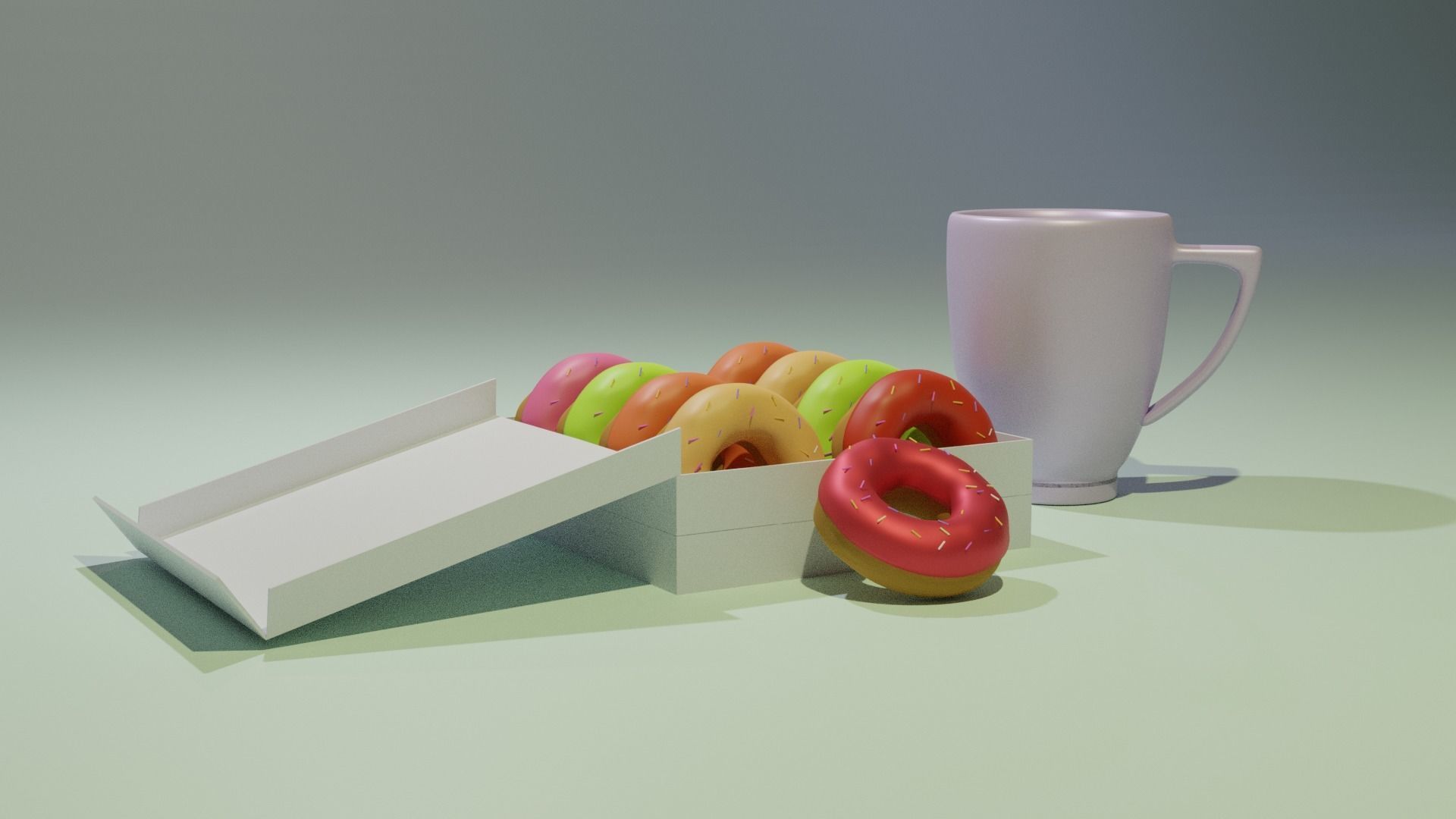A set of doughnuts 3D model_2