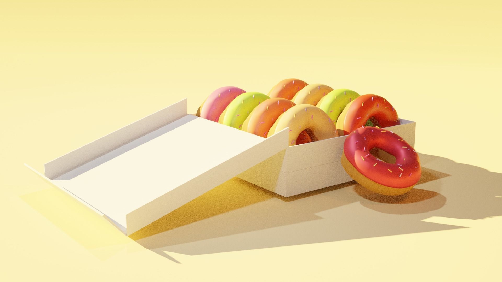 A set of doughnuts 3D model_1