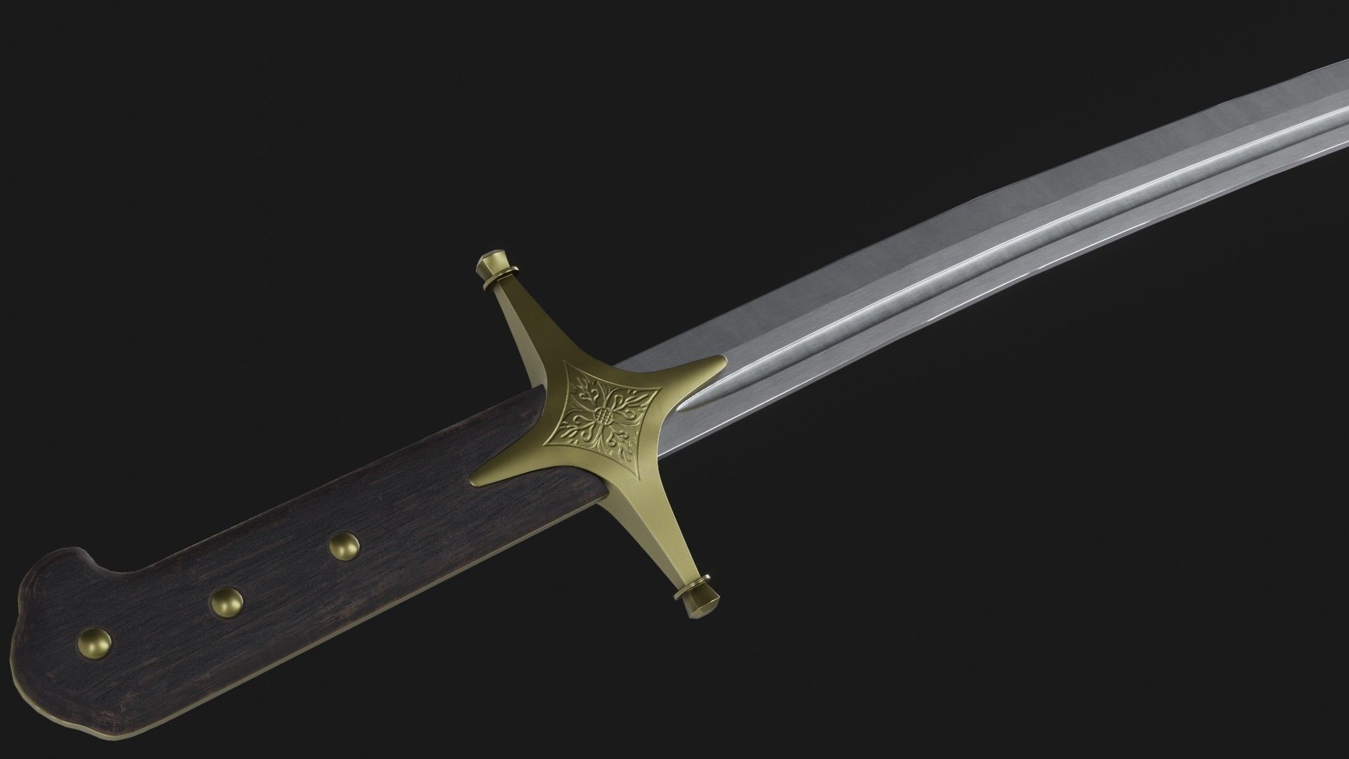 Karabela saber Low-poly 3D model_8
