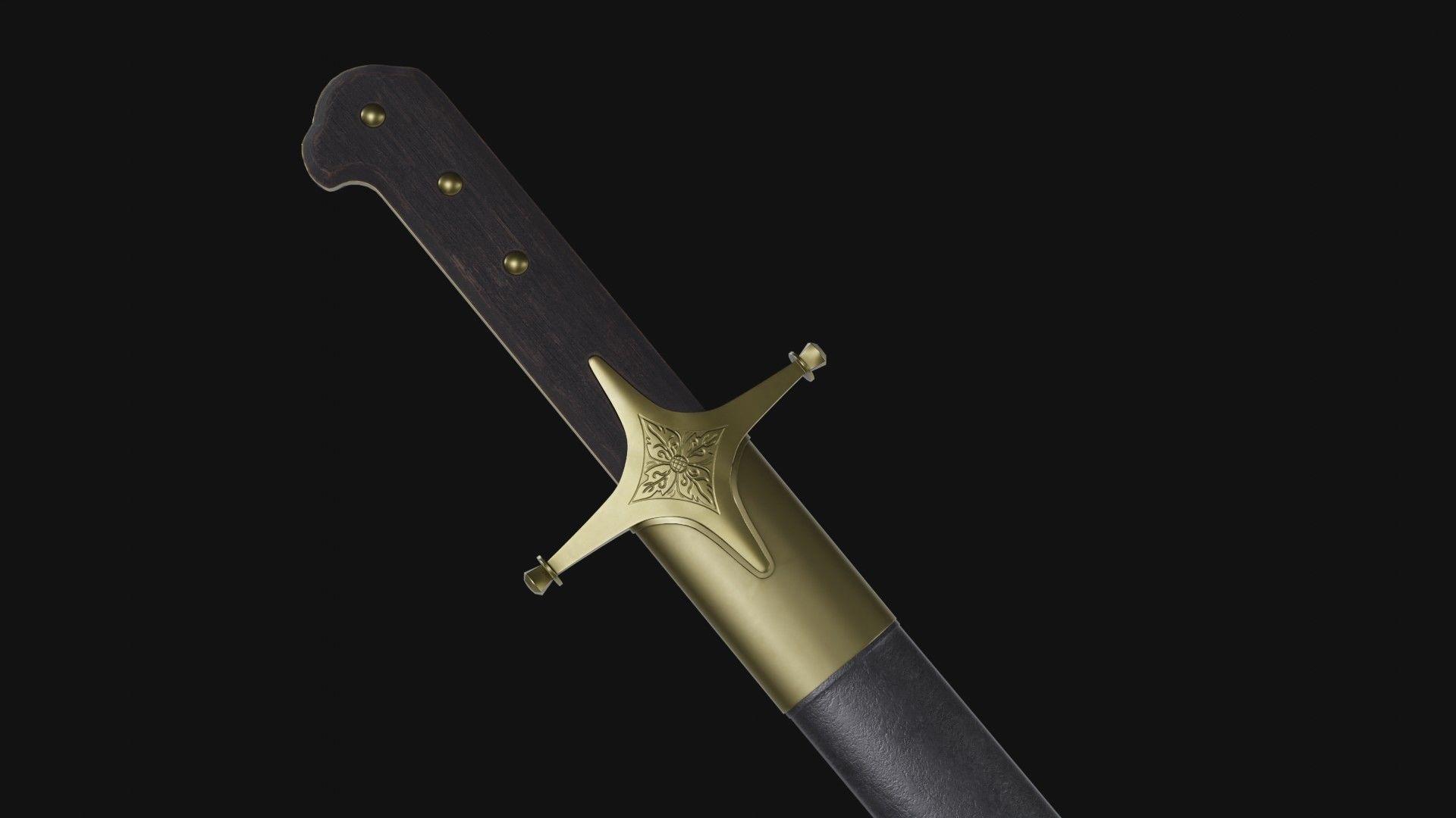 Karabela saber Low-poly 3D model_3