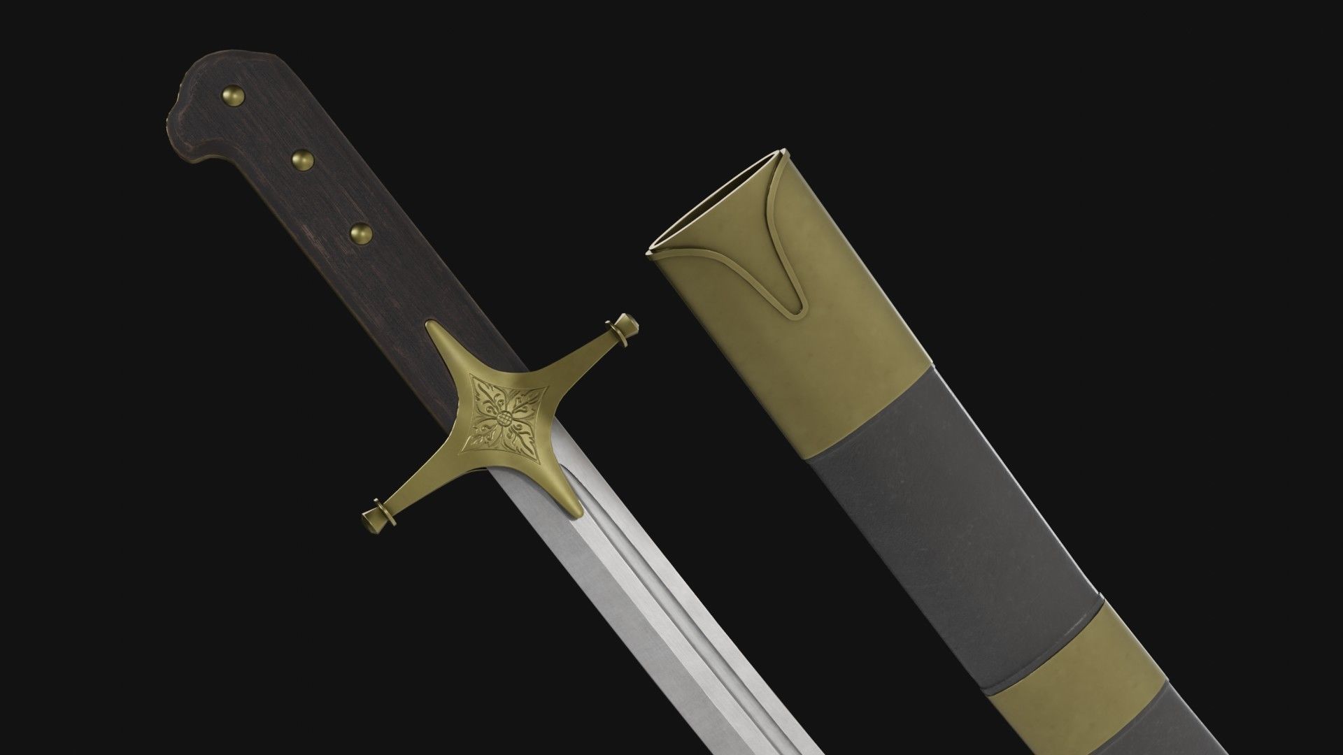 Karabela saber Low-poly 3D model_4