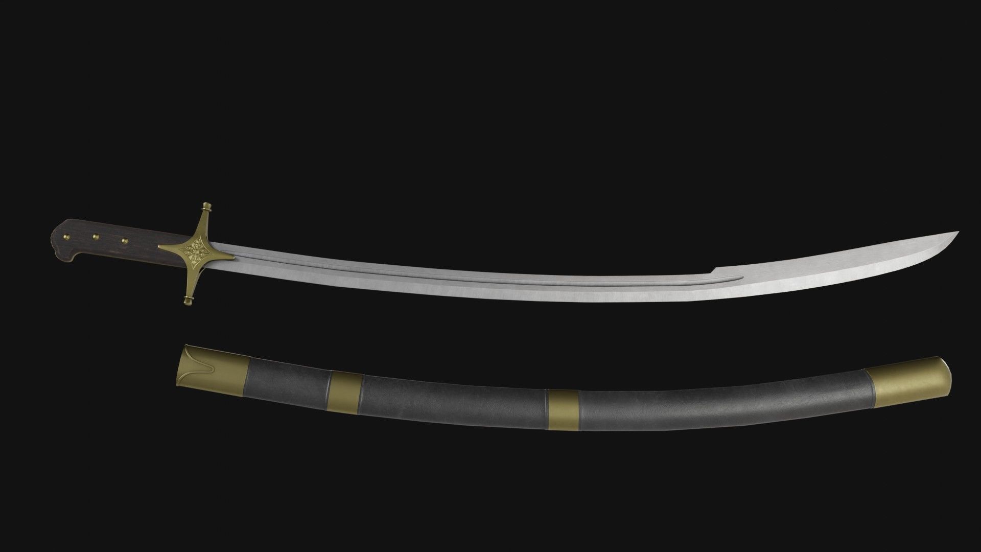 Karabela saber Low-poly 3D model_6