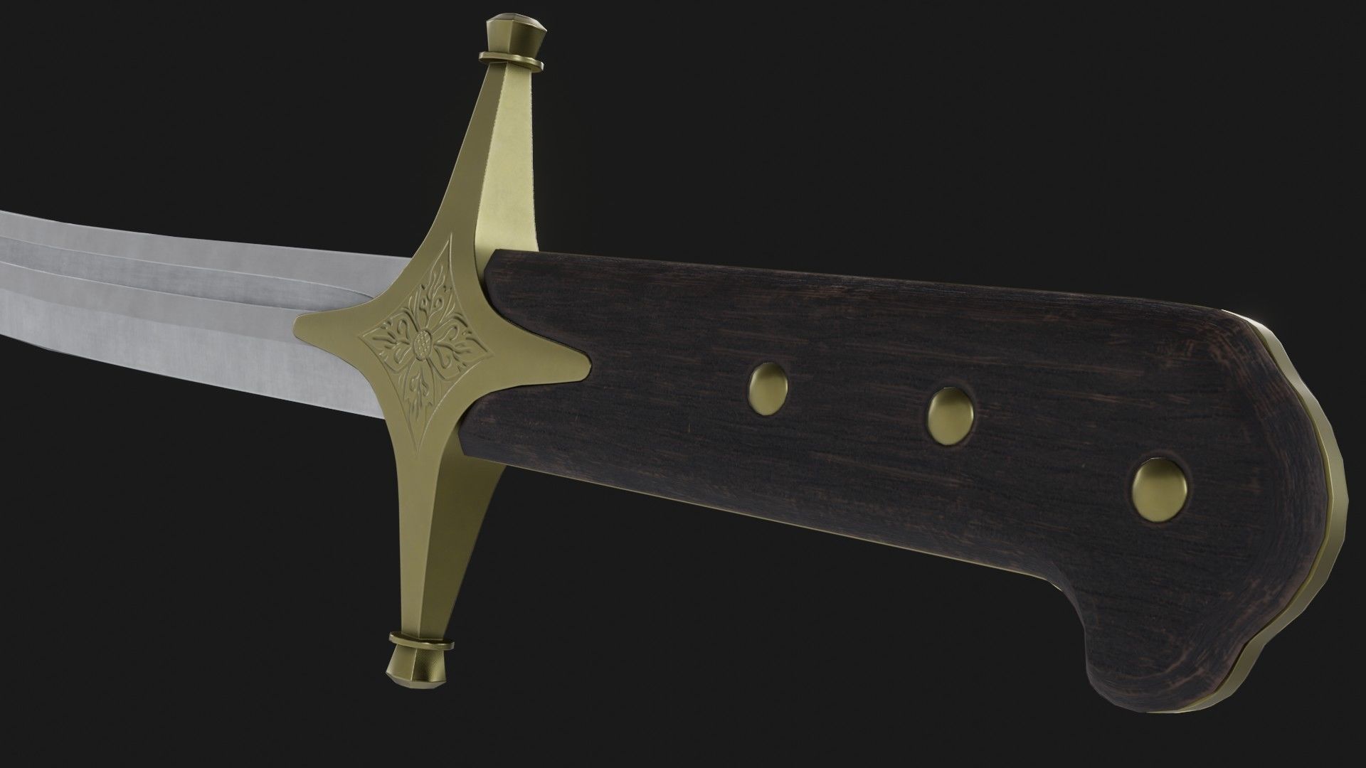 Karabela saber Low-poly 3D model_11