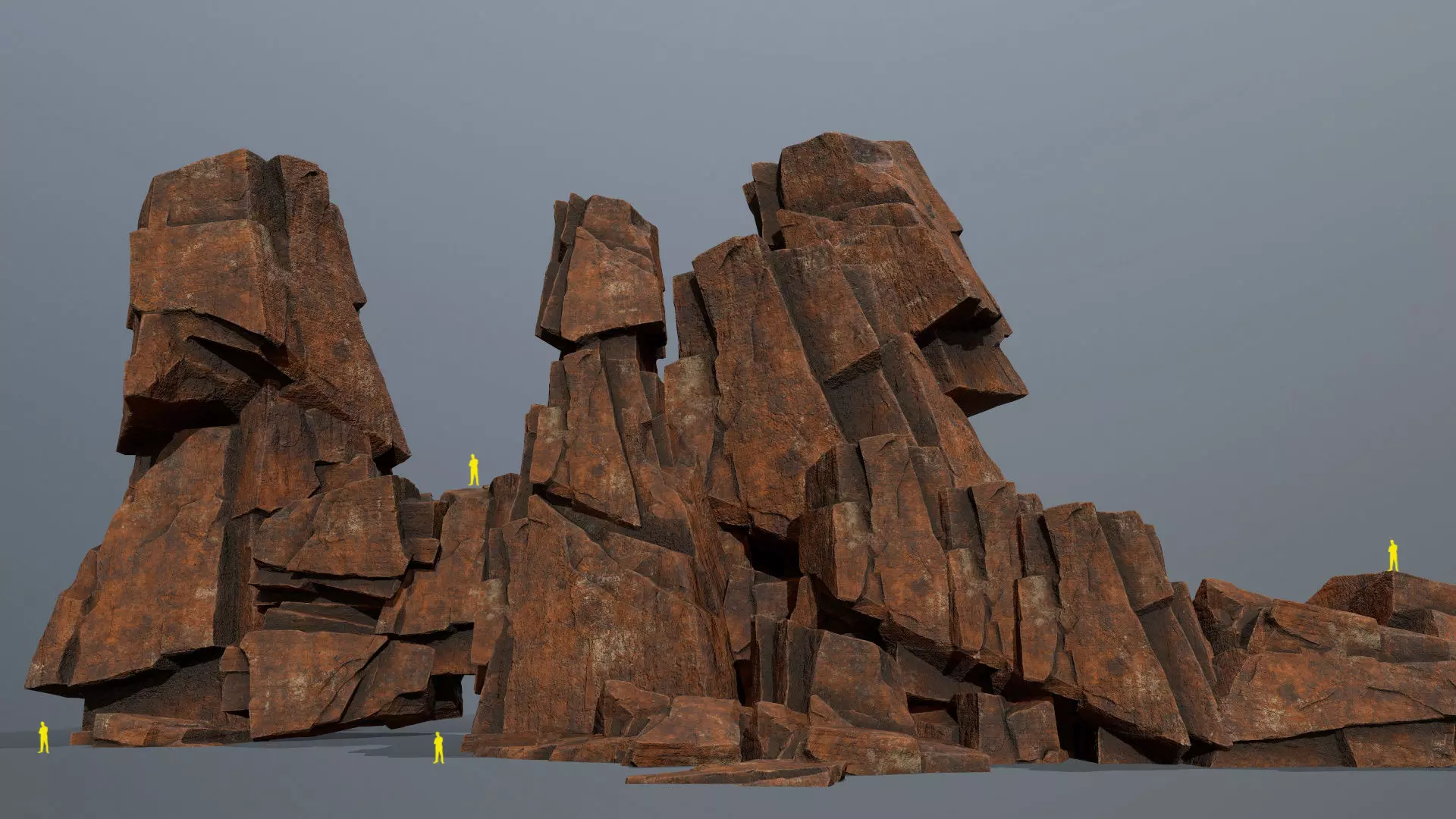 desert rocks Low-poly 3D model_0