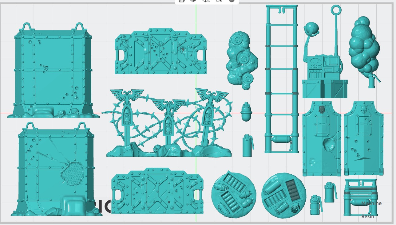 Terrain and barricades for wargame 3D print model_10